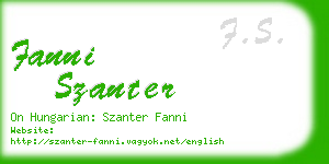 fanni szanter business card